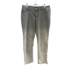 A.N.A. Jeans Women Size 10 Gray Skinny Zipper Ankle Ombre